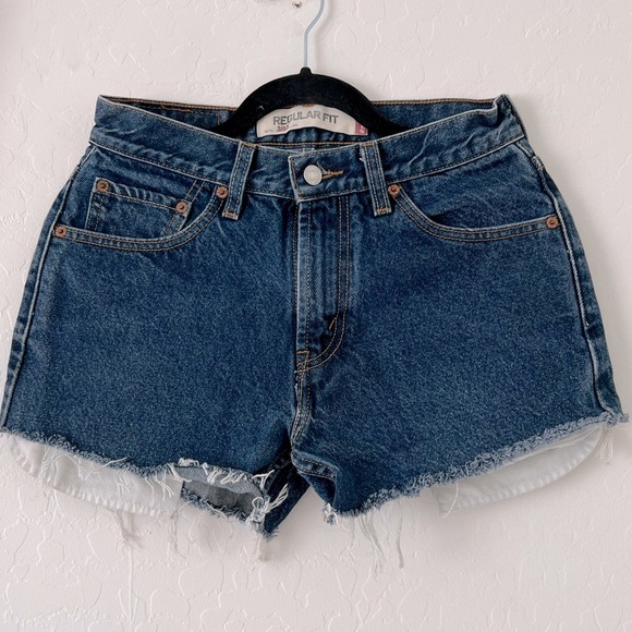 Vintage Levis 505 Dark Wash Denim Cutoff Jeans - Picture 1 of 8